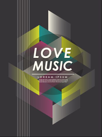 Retro music concert flyer cover design vector 01  