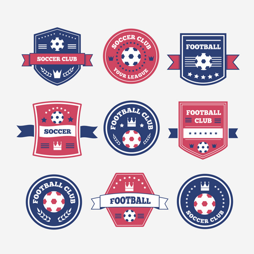 Soccer club labels design vector  