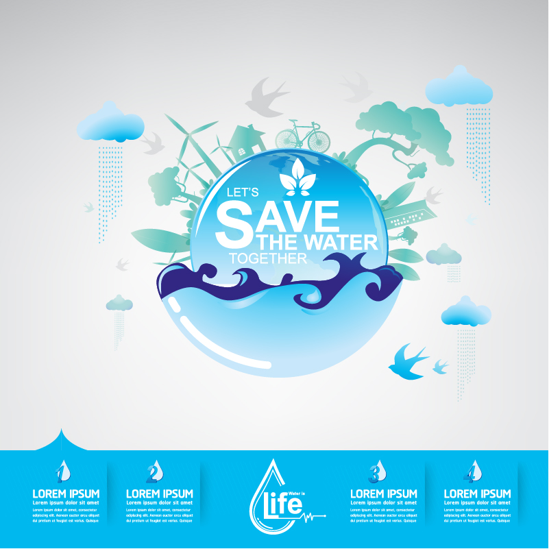 Start now save the water infographic vector 05  