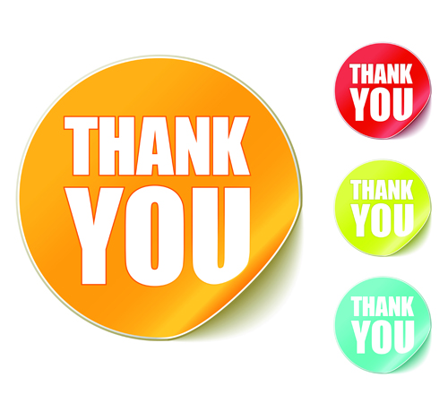 Set of thanks you Sticker design vector 01  