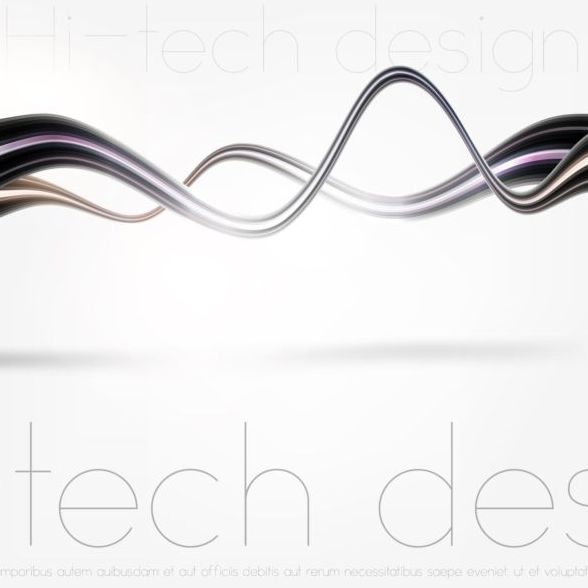 テック波状の抽象的なイラスト ベクター デザイン 09  