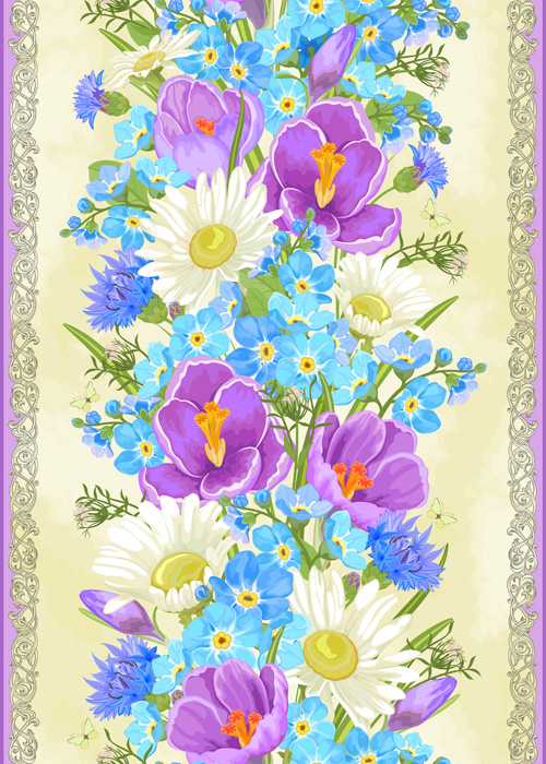 Vivid Flowers vector art 03  