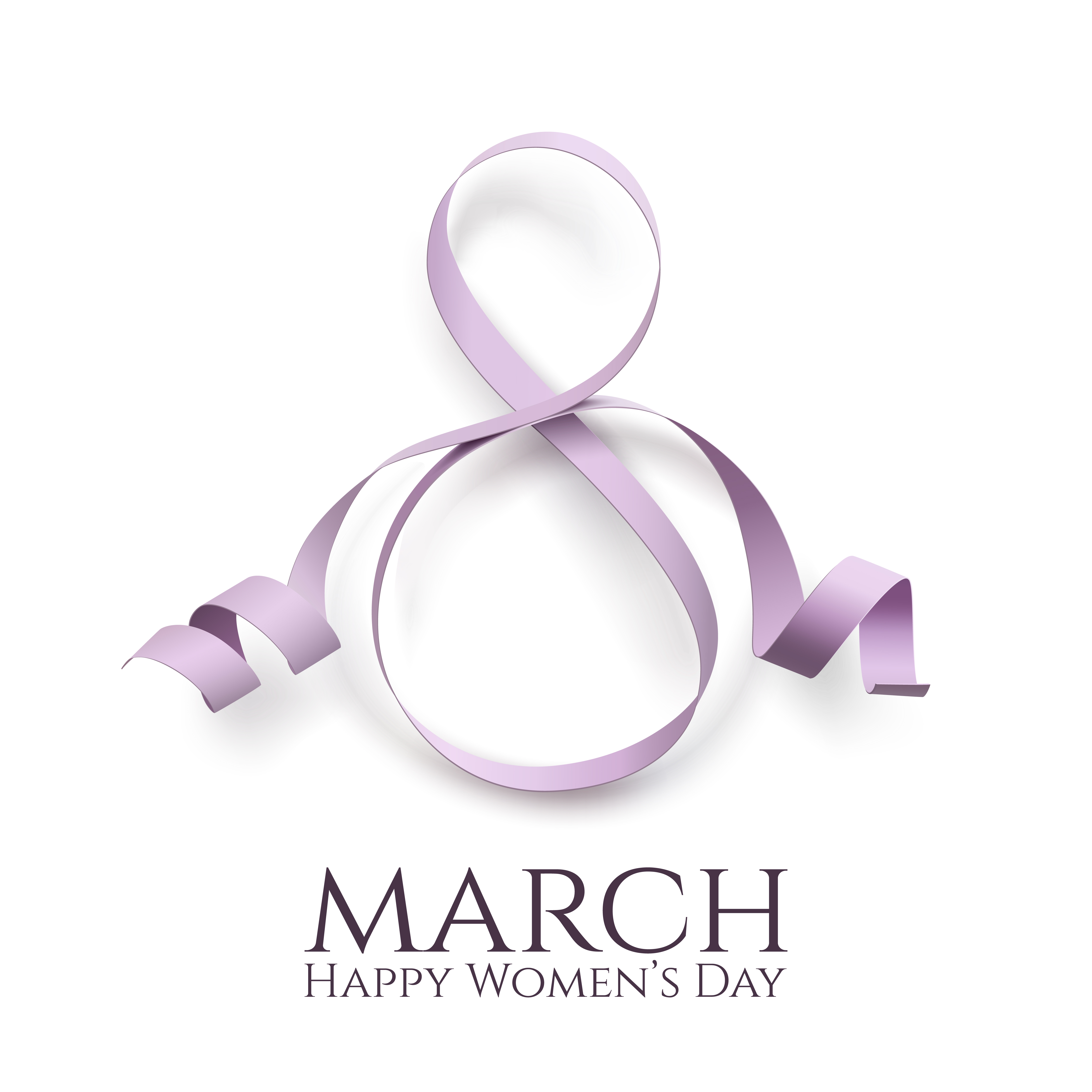 Woman day 8 march card with ribbon vector 01  