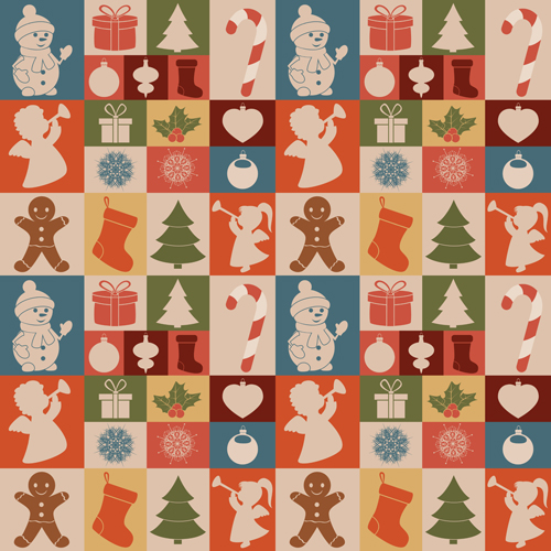 Cute Christmas seamless pattern vector 03  