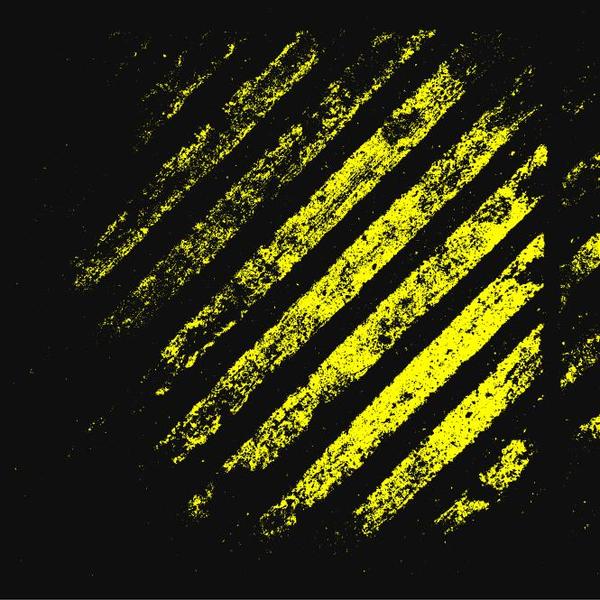 Gelbe Trie-Spur mit schwarzem Hintergrundvektor  