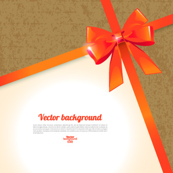 Beautiful bow with background vector 01  