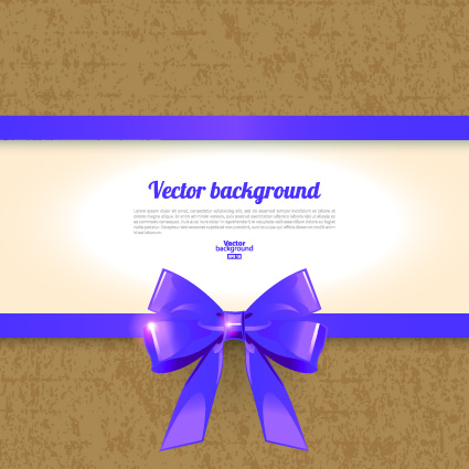 Beautiful bow with background vector 02  