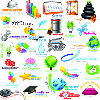 Shiny business logos design vector 01  