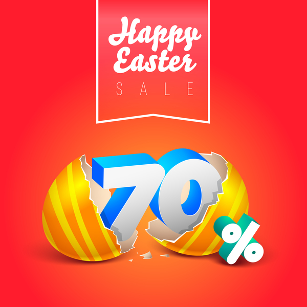 easter eggs with discounts background template vector 07  