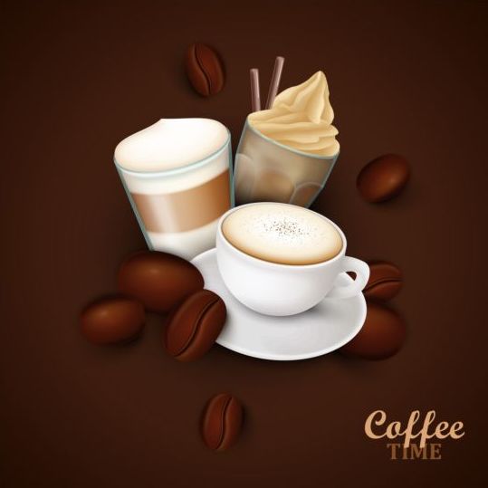 elegant caffee art background vector 04  