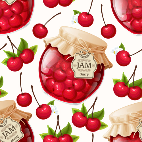 jam glass jar seamless pattern vector 03  