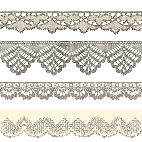 Vintage Lace ribbons vector 01  