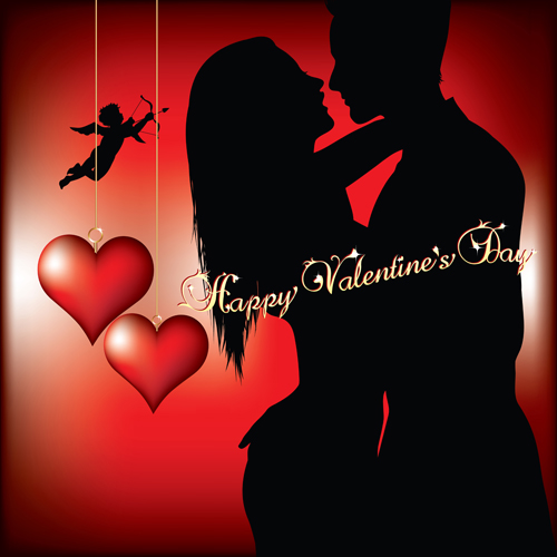 Romantic Love background with Valentine vector 01  