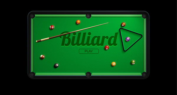 Billardtisch mit Billard-Vektor-Material 01  