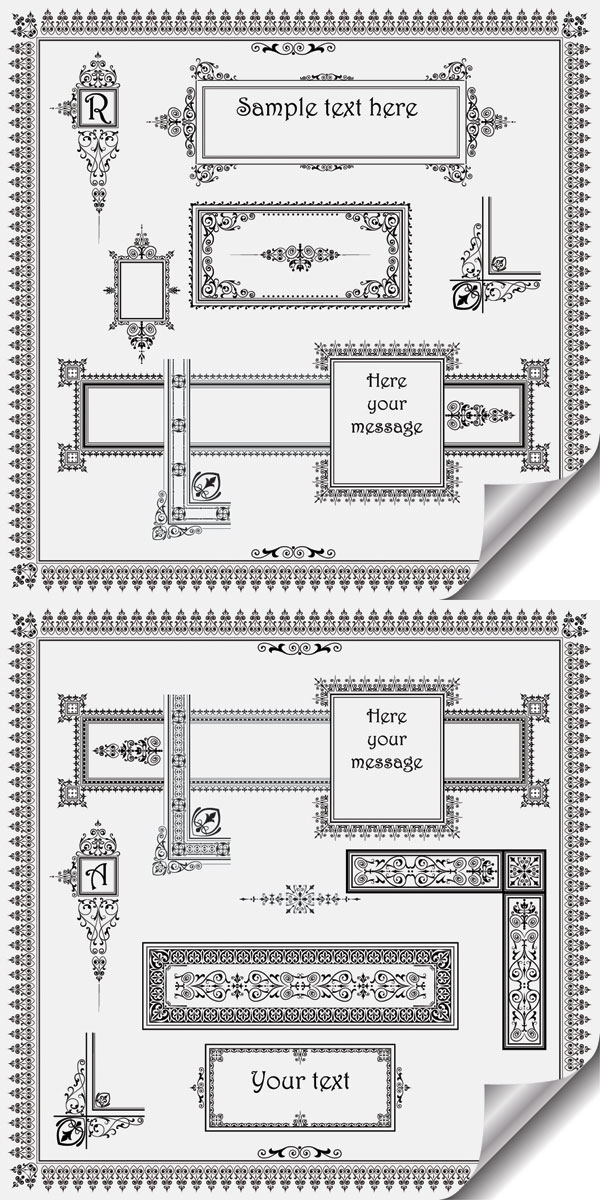 Retro frame Border vector  