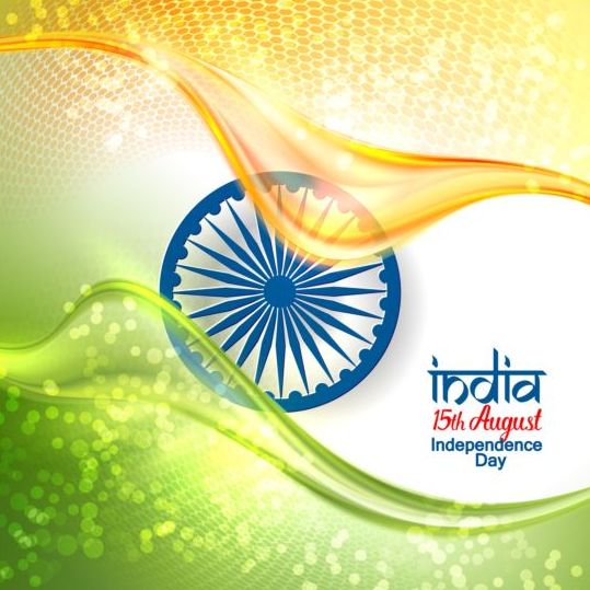 15 ° autught indiano Independence Day vettore di sfondo 09  