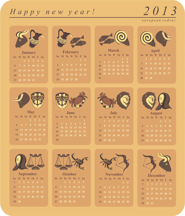 Vector of 2013 Year Calendar design elememnts 03  