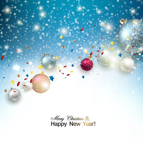 2015 Christmas and New Year baubles background vector 01  