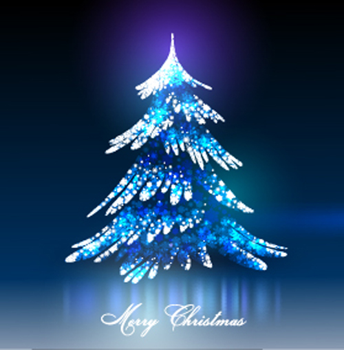 2016 Christmas with shiny christmas tree vector  