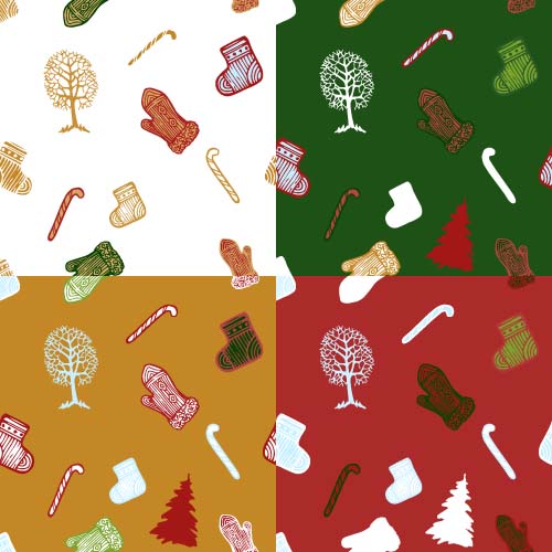 2016 christmas ornaments seamless pattern vector 07  