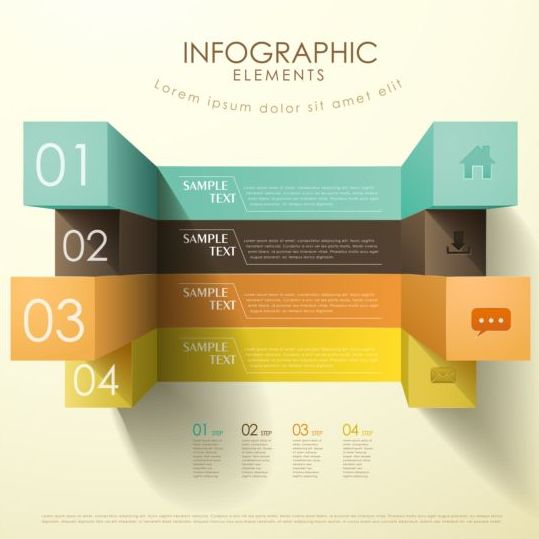 3d moderne Optionen Infographics Elemente Vektor 08  