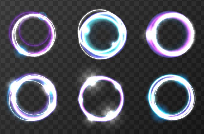6 genre lumière ronde effet illustration vectorielle  