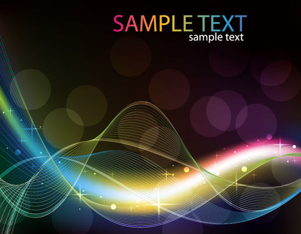 Abstract Colored Wave Line Vector Background  