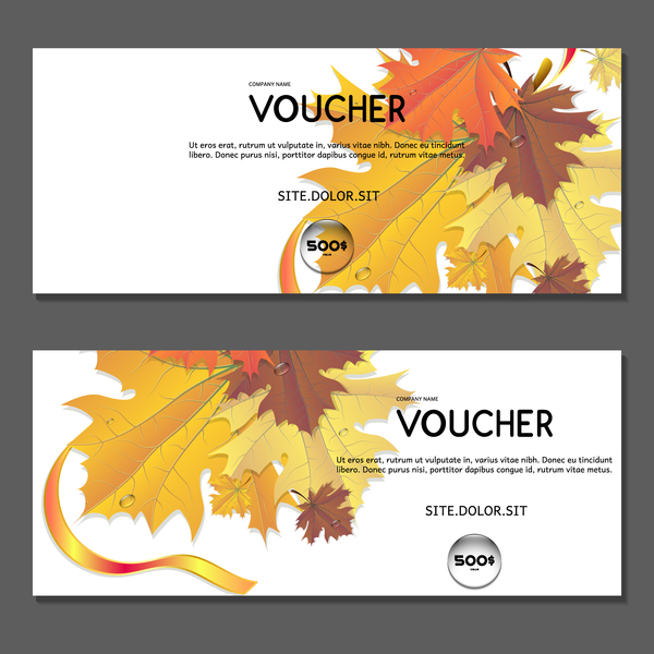 Autumn voucher template vector 05  
