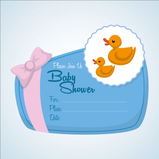 Baby shower simple cards vector set 09  