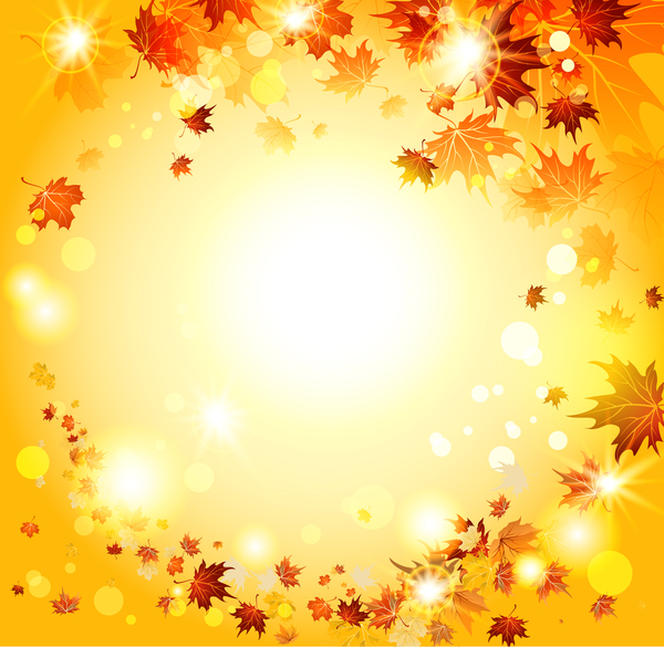 Beautiful autumn nature background vector 03  