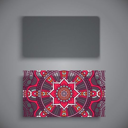 Business card with ethnic pattern vector set 05  