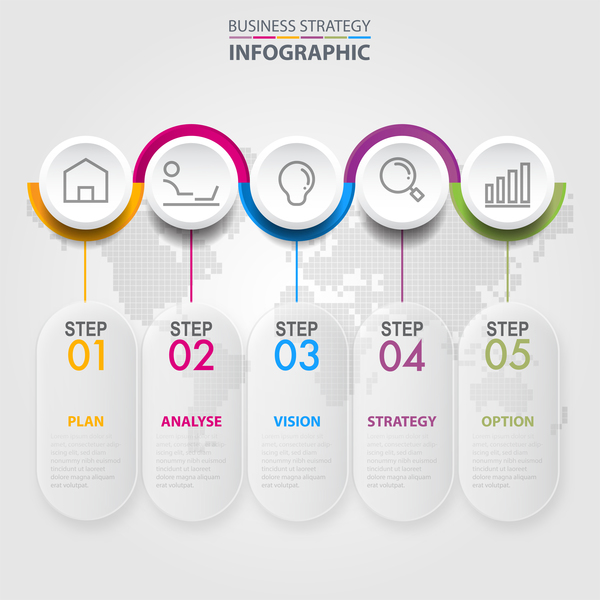 Infographic Schablonenvektor 10 der Geschäftsstrategie  