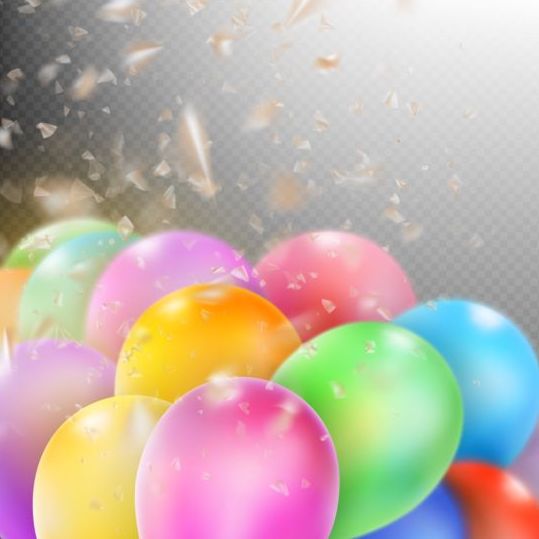 Colorful balloons with confetti background illustration 13  