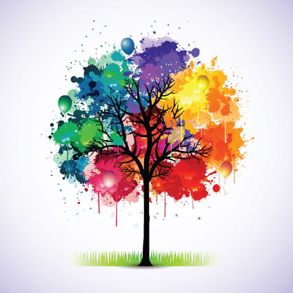 Creative Colorful tree design elements vector 01  