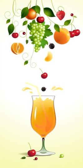 Creative fruit background vector graphic 04.  