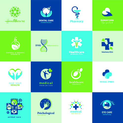 Creative medical and healthcare logos vector set 05  