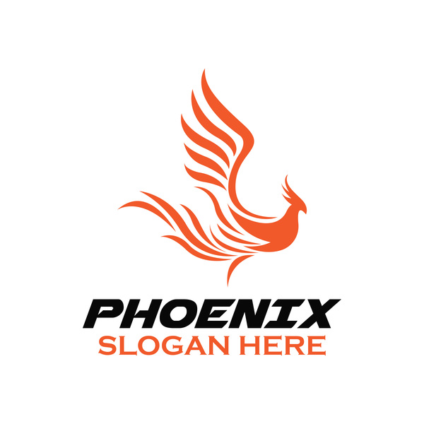 Creative phoenix logo set vector 02  