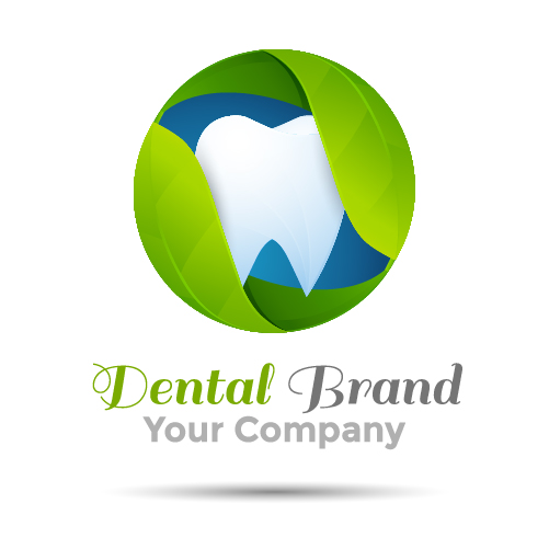 Dental drand logo green vector  