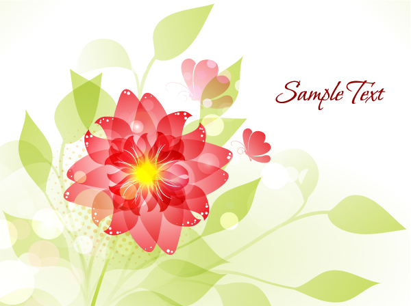 Flower illustrations vector background 07  