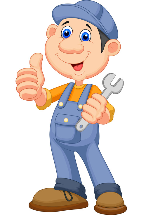 Funny cartoon builders vector illustration 24  