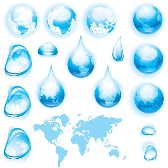 Globus mit Wasserdorp-Vektorabbildung  