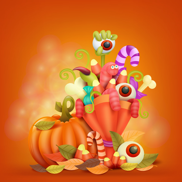 Halloween funny pumpkin design vectors 10  