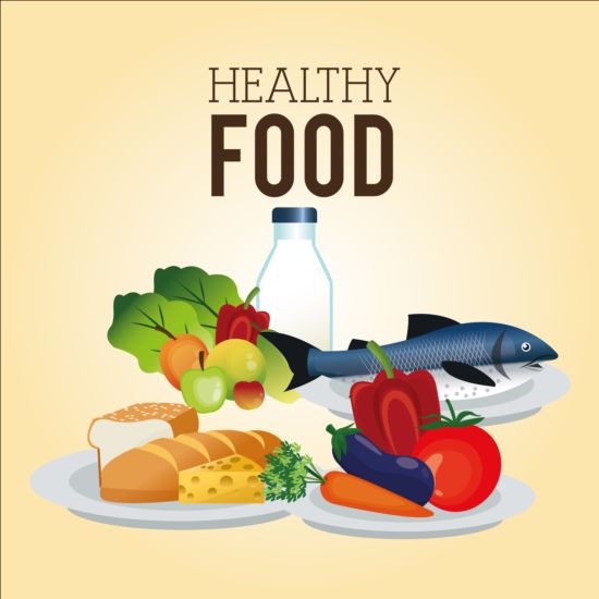 Healthy food illustration design vector 05  