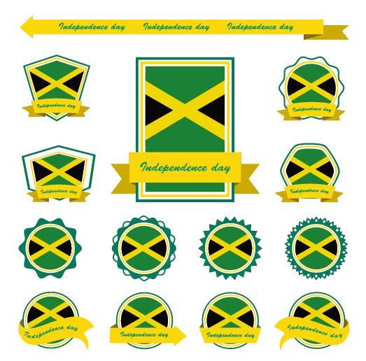 Jamaïque étiquettes design vecteur  