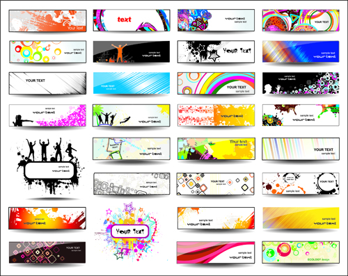 Huge collection of Modern Website benner vector graphic 04  