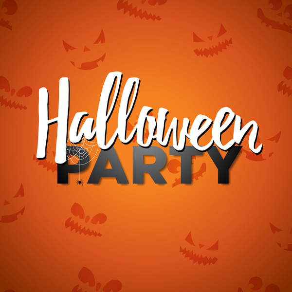 Orange Halloween Party Hintergrund Vektor  
