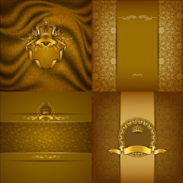 Ornate backgrounds with golden decoration vector 13  