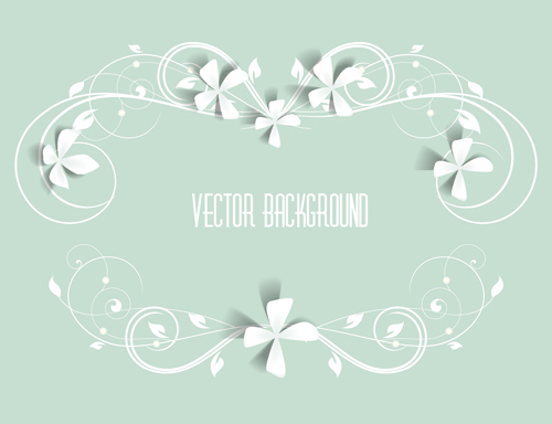 Paper flowers background vector 02  