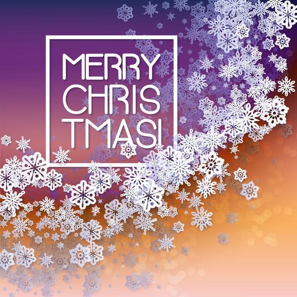 Paper snowflake christmas background vector 15  