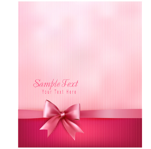 Pink background with bow vector 01  
